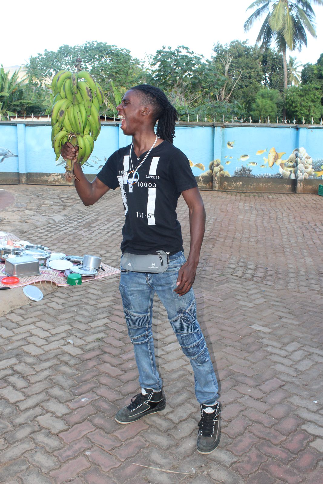 Malcolm J. Henry at a market in Tanzania